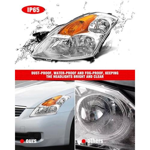 ADCARLIGHTS ヘッドライトアセンブリ 2007 2009 Nissan Altima 4Dr セダン クリアレンズ クロ 並行輸入品_6