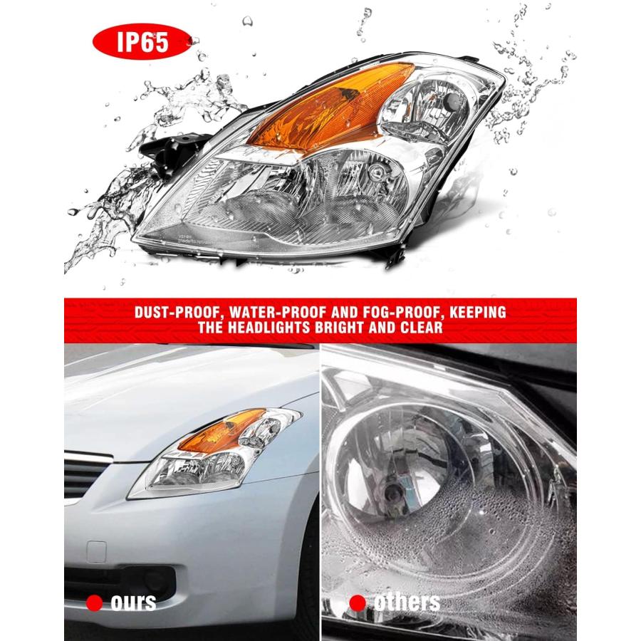 ADCARLIGHTS ヘッドライトアセンブリ 2007 2009 Nissan Altima 4Dr セダン クリアレンズ クロ 並行輸入品_8