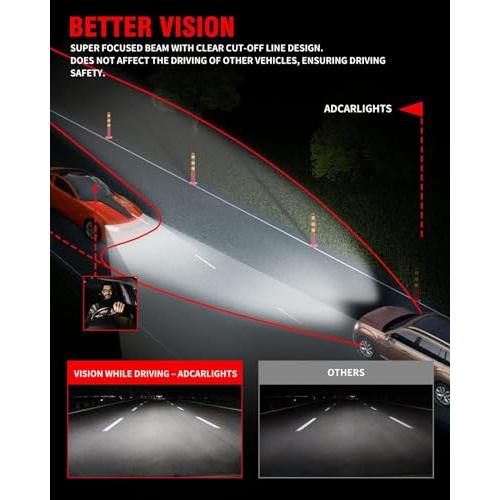 ADCARLIGHTS ヘッドライトアセンブリ 2007 2009 Nissan Altima 4Dr セダン クリアレンズ クロ 並行輸入品_9