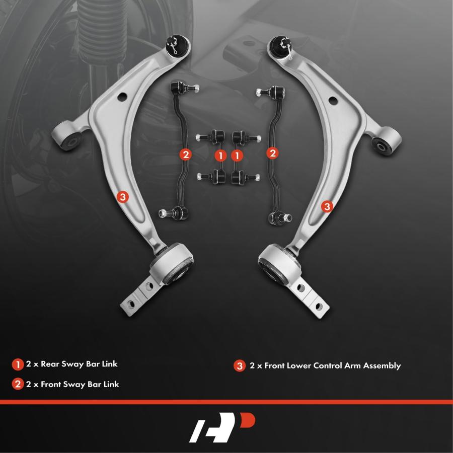 A Premium Set of 6, Front Lower Control Arm, Front & Rear Sway B 並行輸入品の画像