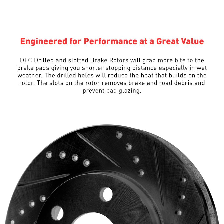 【並行輸入品】 Dynamic Friction Company Front Brake Rotors Drilled and Slottedの画像