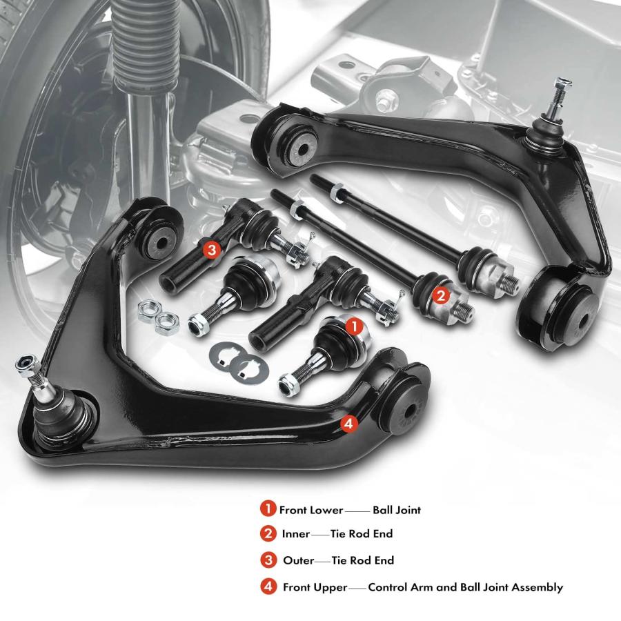 A Premium Set of 8, Front Upper Control Arm, Lower Ball Joint, I 並行輸入品の画像