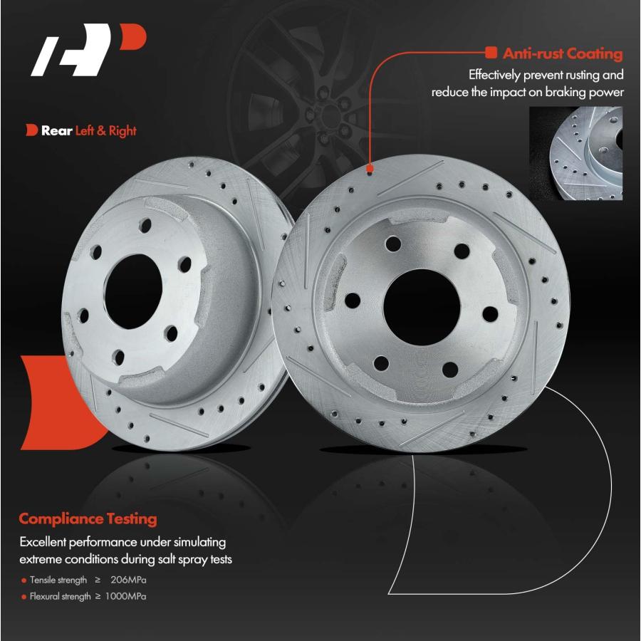 【並行輸入品】 A Premium 12.80 inch (325mm) Rear Drilled and Slotted Disc Brakeの画像