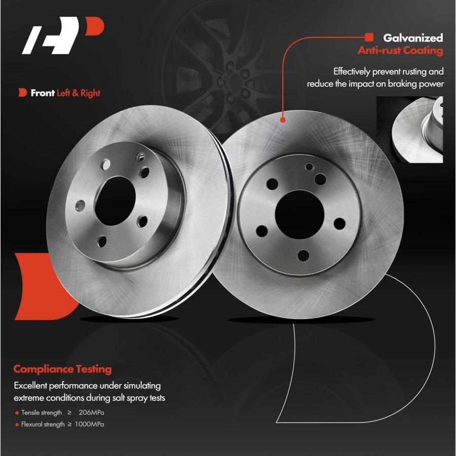 【並行輸入品】 A Premium 11.61 inch (295mm) Front Vented Disc Brake Rotors Compの画像