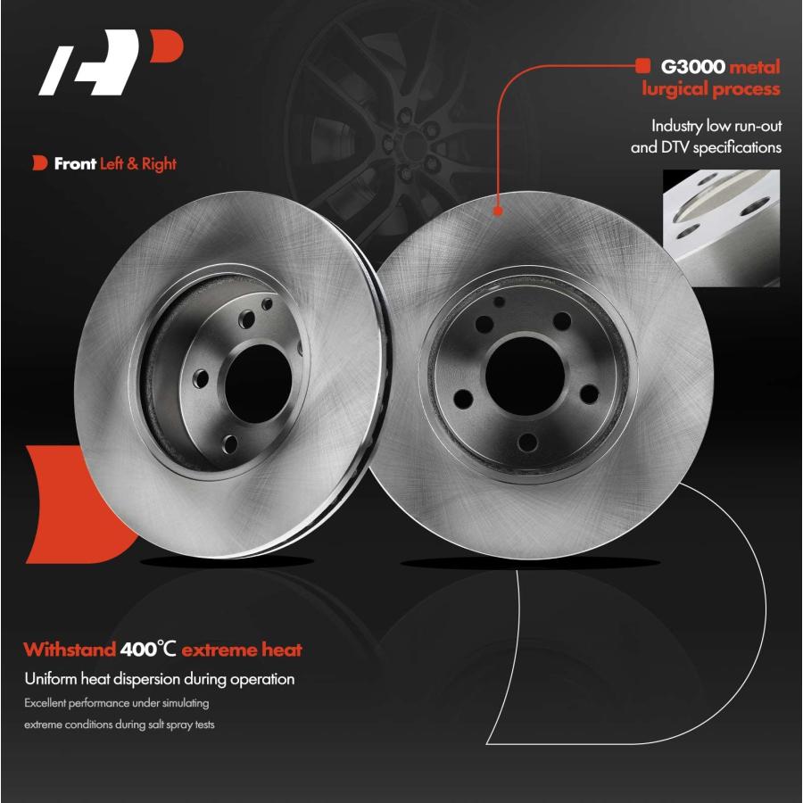 【並行輸入品】 A Premium 11.61 inch (295mm) Front Vented Disc Brake Rotors Compの画像