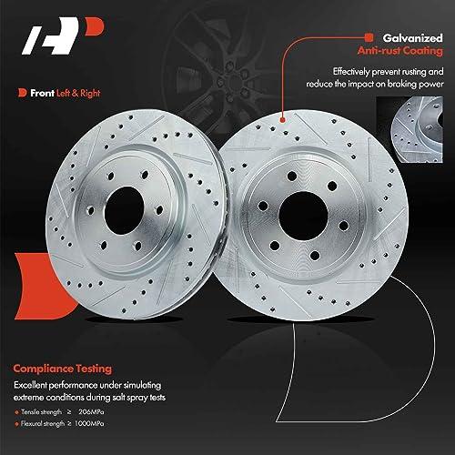 【並行輸入品】A Premium 11.65インチ (295.8mm) フロントドリルおよびスロット付きディスクブレーキローター 日産とスズキの_4