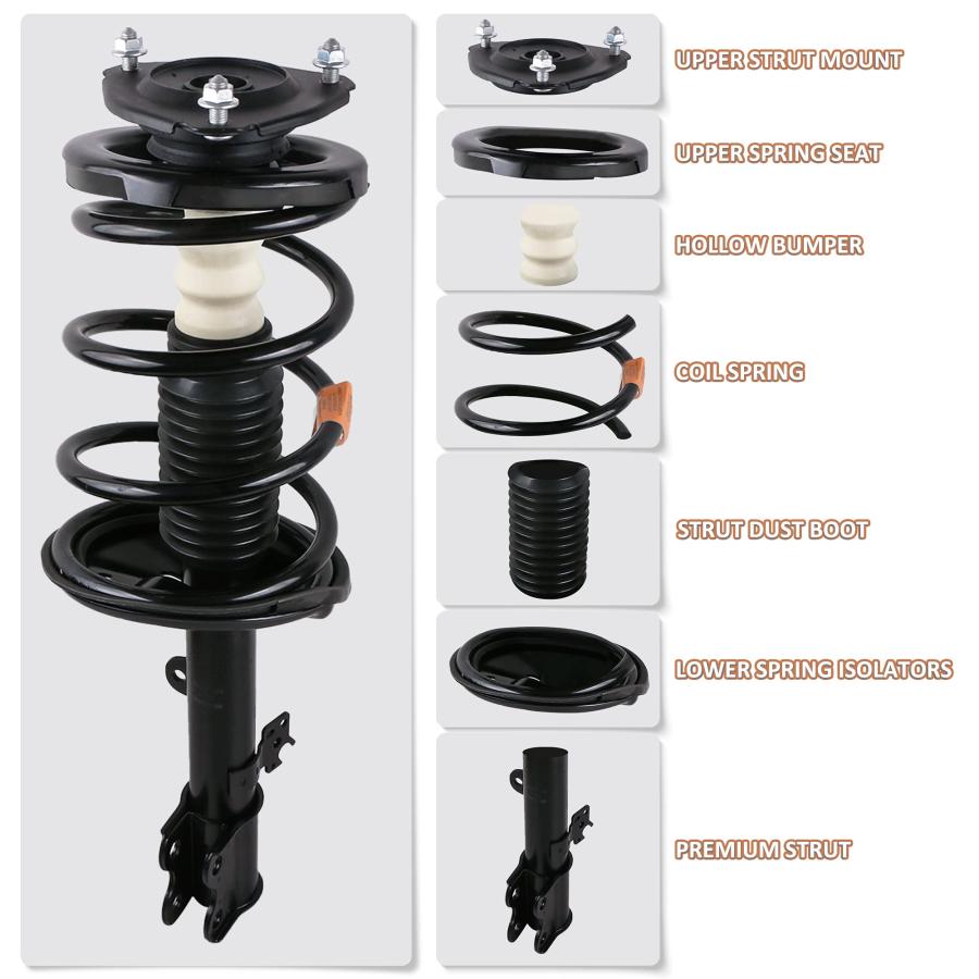 【並行輸入品】 MOSTPLUS Pair Front Complete Strut Assembly 172529 172528 Compatの画像