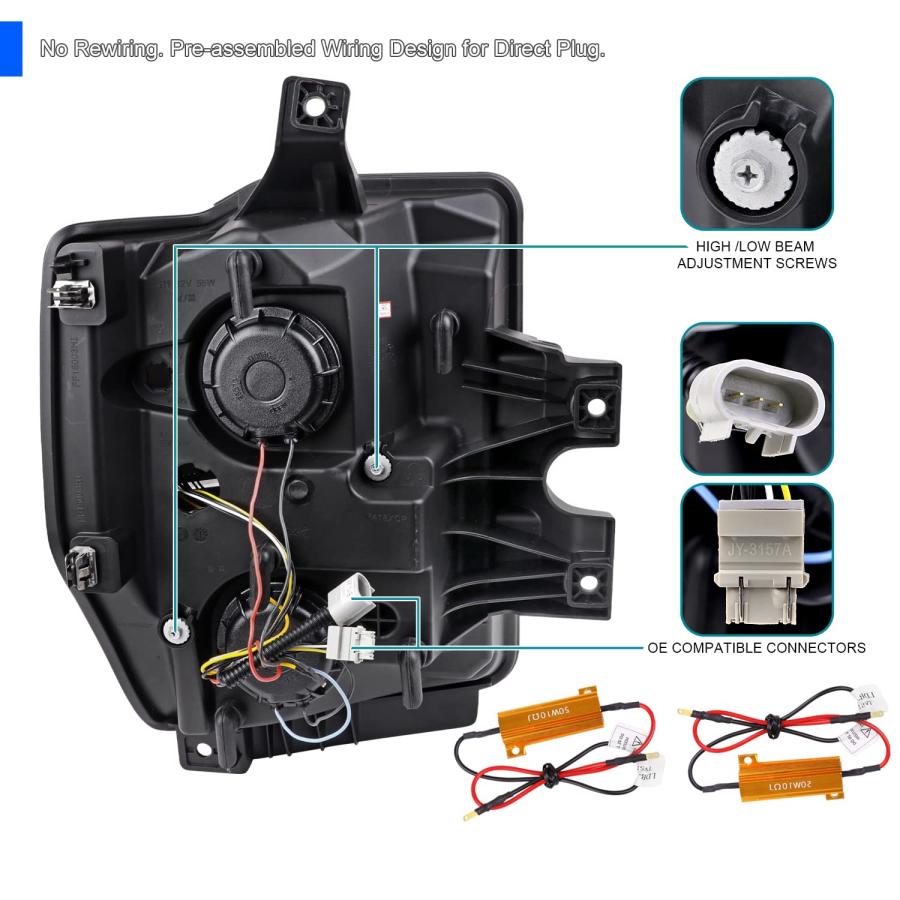 【並行輸入品】SPEC D TUNING プロジェクターヘッドライト シーケンシャルスイッチバックウィンカー付き 2008 2010 Ford_9