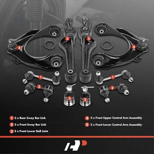 A Premium Set of 10, Front Upper Lower Control Arm, Lower Ball J 並行輸入品の画像