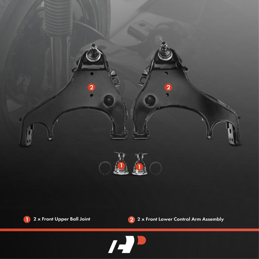A Premium Set of 4, Front Lower Control Arm, Upper Ball Joint, C 並行輸入品の画像