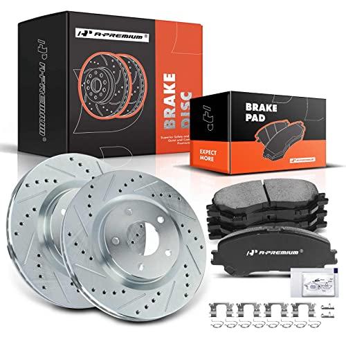 A Premium 11.65インチ (295.8mm) フロントドリルおよびスロット付きディスクブレーキローター + セラミック 並行輸入品_1