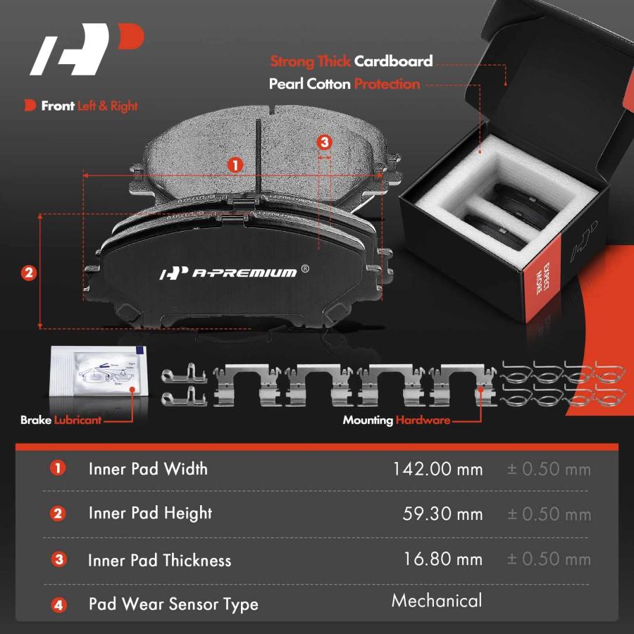 A Premium 11.65インチ (295.8mm) フロントドリルおよびスロット付きディスクブレーキローター + セラミック 並行輸入品_6