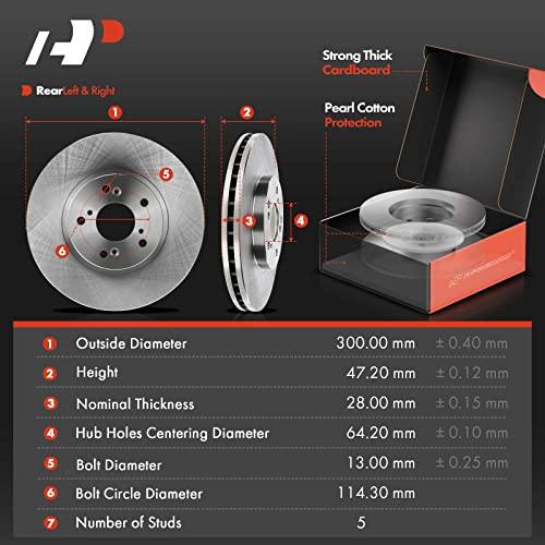 A Premium 11.81インチ(300mm) フロントベントディスクブレーキローター + セラミックパッドキット アキュラと 並行輸入品_4