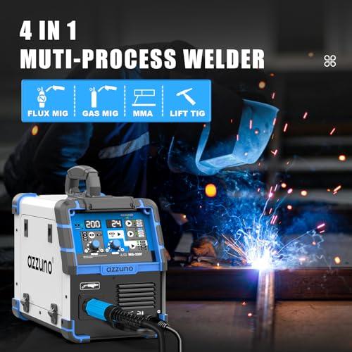 【並行輸入品】AZZUNO 200A MIG溶接機 110V/220V デュアルボルテージマルチプロセス溶接機 ガスレスMIG溶接機 4イン1フの画像