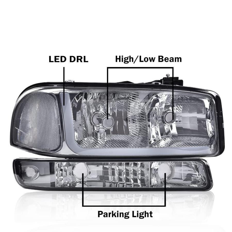 G PLUS LED DRLヘッドライト 1999 2007 GMC Sierra 1500/2001 2007 GMC Sier 並行輸入品の画像