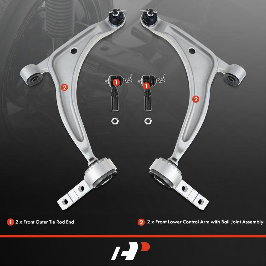 A Premium Set of 4, Front Lower Control Arm, Outer Tie Rod End,  並行輸入品の画像