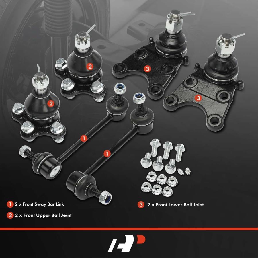 A Premium 6Pcs Front Suspension Kit, Sway Bar Link Upper Lower B 並行輸入品の画像