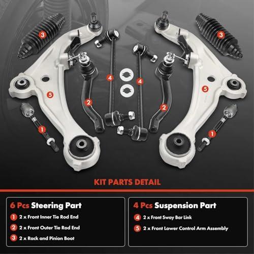 A Premium 10Pcs Front Suspension Kit, Lower Control Arm Inner Ou 並行輸入品の画像