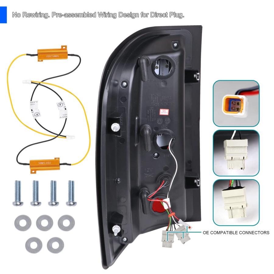 【並行輸入品】SPEC D TUNING レッドレンズ LEDテールライト レッドLEDバー付き 2007 2013 シボレー シルバラード 1_9