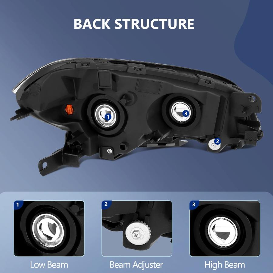 ECCPP Headlight Assembly Pair For Chevy For Malibu 2008 2012 Bla 並行輸入品の画像
