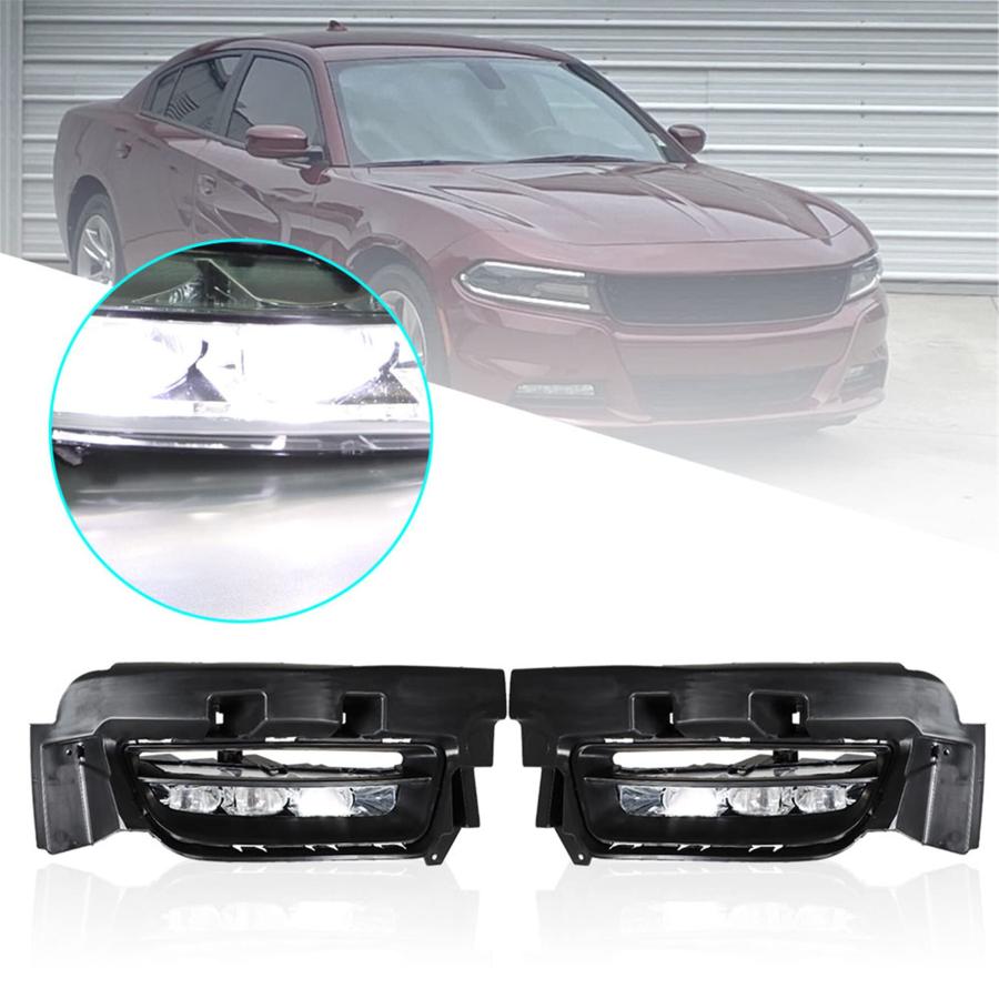 Silscvtt フォグライトアセンブリ 交換用 2個 フロントバンパーベゼルワイヤ スイッチバルブ スモークレンズ 左+右側 ( 並行輸入品_3