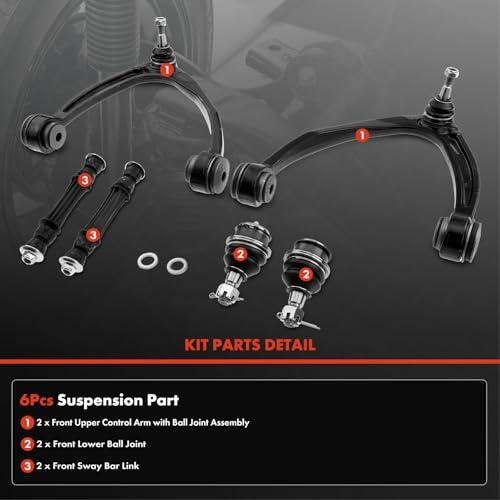 A Premium Set of 6, Front Upper Control Arm, Sway Bar Link, Lowe 並行輸入品の画像