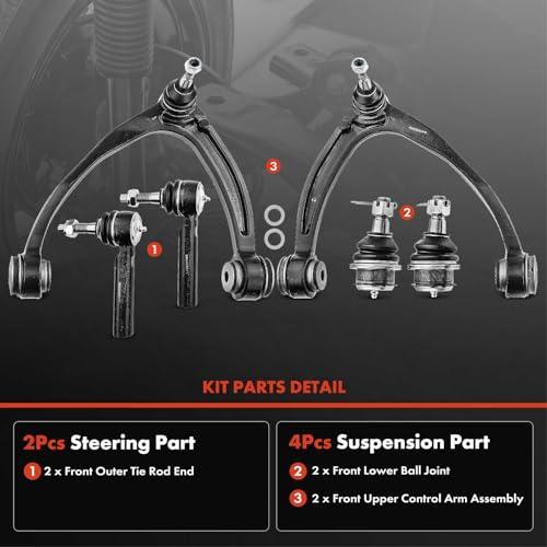 A Premium Set of 6, Upper Control Arm, Lower Ball Joint, 0uter T 並行輸入品の画像