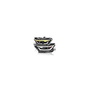 【並行輸入品】 Spec D Tuning Black HID/Xenon Projector Headlights w/Fiber Opticの画像