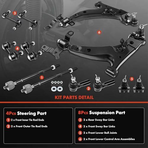 A Premium Set of 12, Front Lower Control Arm, Lower Ball Joint,  並行輸入品の画像