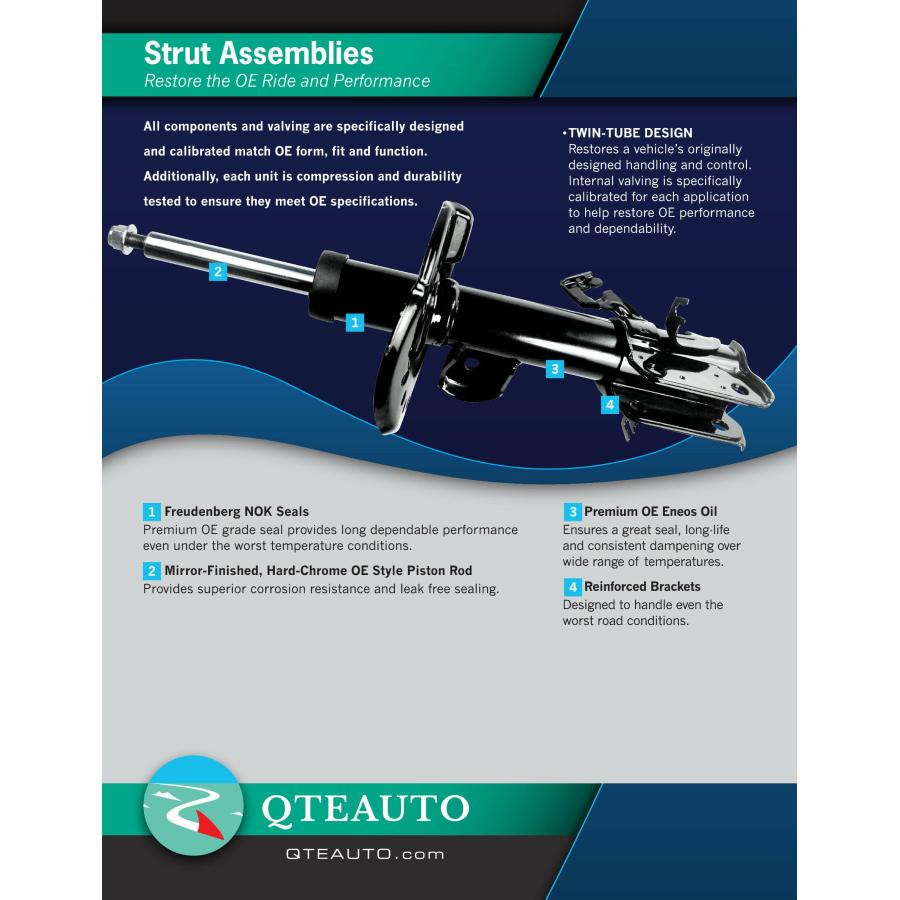PM Auto Set 4 Front Suspension Strut Assembly Rear Shock Absorbe 並行輸入品の画像