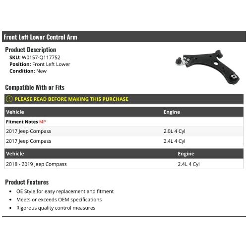 【並行輸入品】フロント左運転席側下部コントロールアーム   2017 2019 ジープコンパスに対応 Marketplace Auto Partの画像