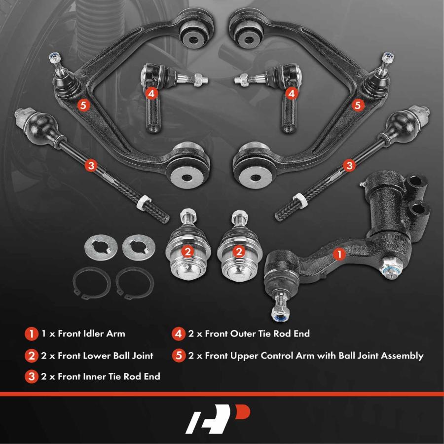A Premium Set of 9, Front Upper Control Arm, Lower Ball Joint, I 並行輸入品の画像