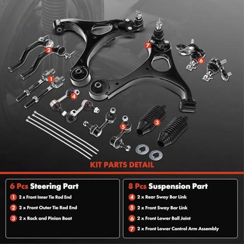 A Premium Set of 14, Lower Control Arm, Lower Ball Joint, Sway B 並行輸入品の画像