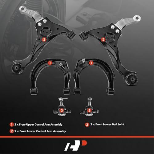 A Premium Set of 6, Front Upper Lower Control Arm, Lower Ball Jo 並行輸入品の画像