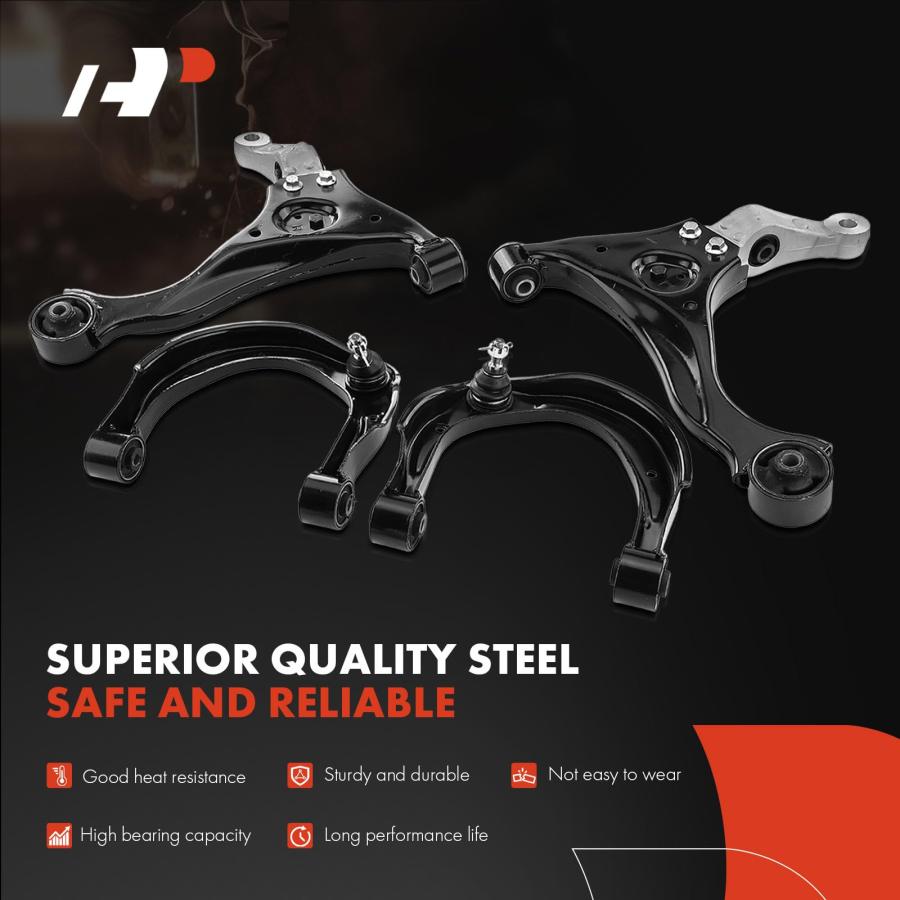 A Premium Set of 6, Front Upper Lower Control Arm, Lower Ball Jo 並行輸入品の画像