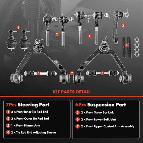 A Premium Set of 13, Front Upper Control Arm, Sway Bar Link, Low 並行輸入品の画像