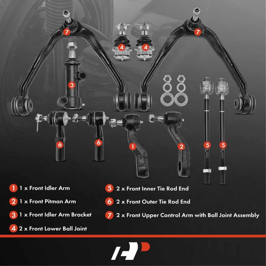 A Premium Set of 11, Front Upper Control Arm, Lower Ball Joint,  並行輸入品の画像