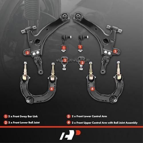 A Premium Set of 8, Front Upper & Lower Control Arm, Sway Bar Li 並行輸入品の画像