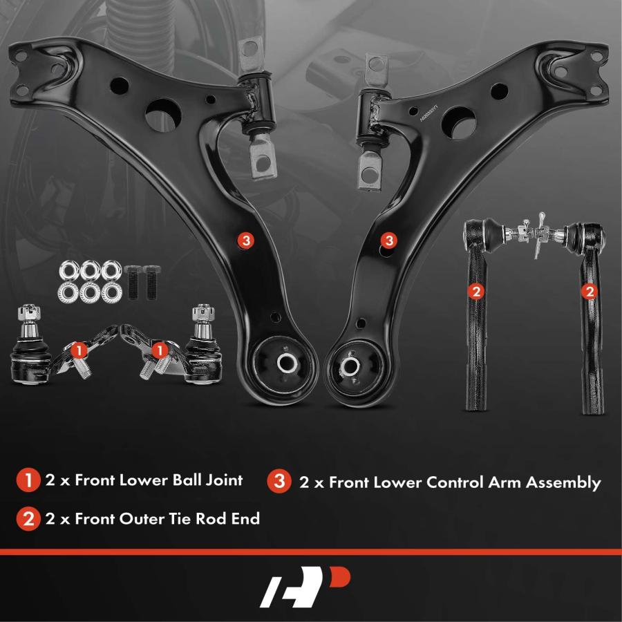 A Premium Set of 6, Front Lower Control Arm, Lower Ball Joint, O 並行輸入品_3