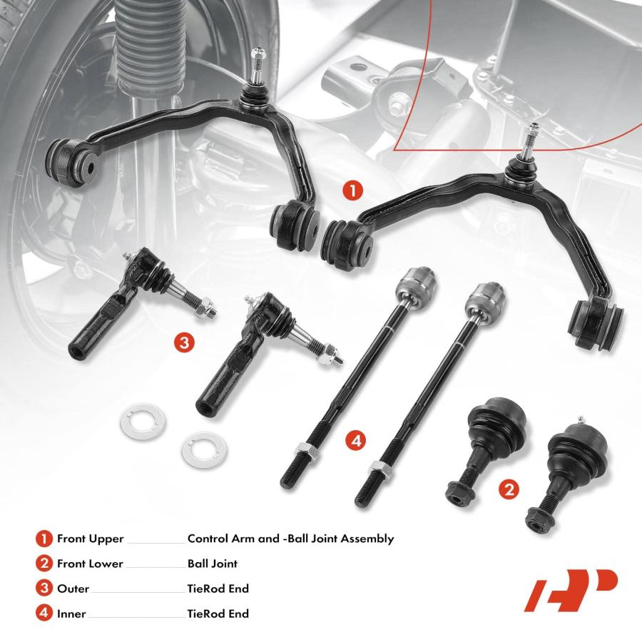 A Premium Set of 8, Front Upper Control Arm, Lower Ball Joint, I 並行輸入品の画像