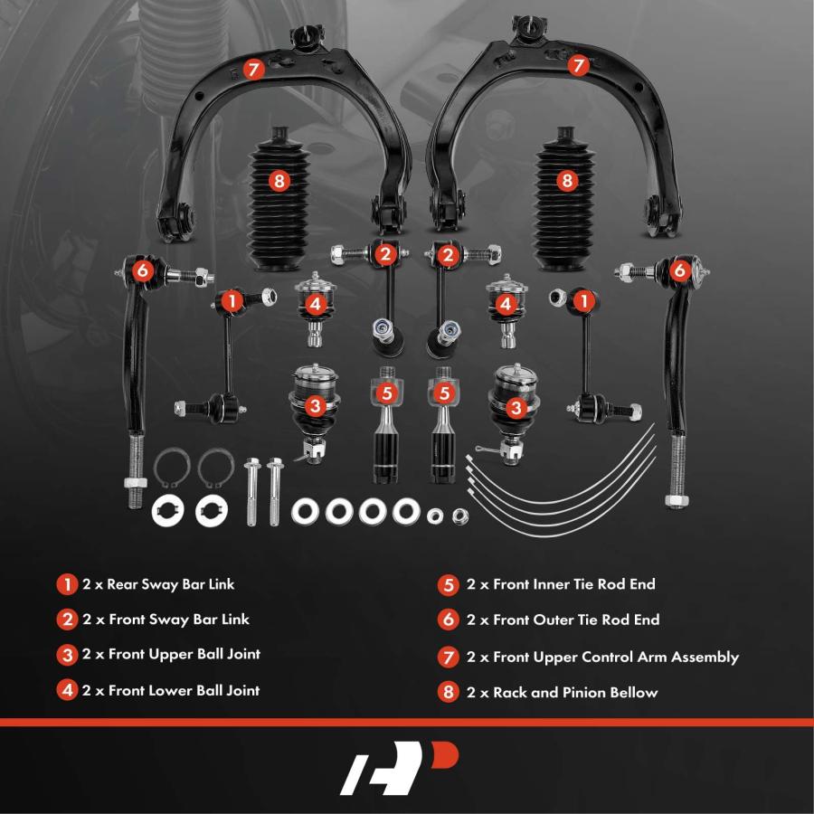 A Premium Set of 16, Upper Control Arm, Upper Lower Ball Joint,  並行輸入品の画像