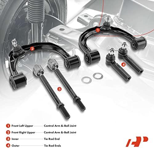 A Premium Set of 6, Front Upper Control Arm, Inner Outer Tie Rod 並行輸入品の画像