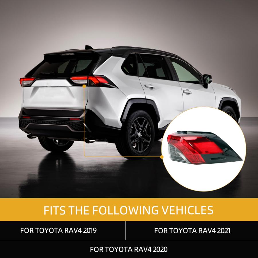 【並行輸入品】リアLEDテールライトアセンブリ、右助手席側アウターブレーキテールランプ、トヨタRAV4 2019 2020 2021 交換用#_3