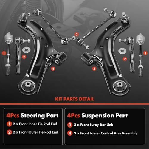 A Premium Set of 8, Front Lower Control Arm Assembly, Sway Bar L 並行輸入品の画像