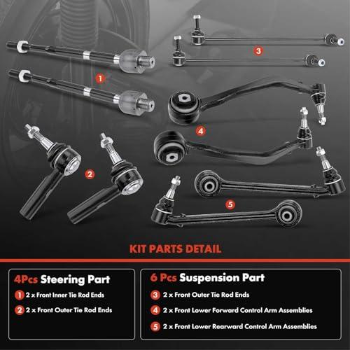 A Premium 10Pcs Front Suspension Kit, Lower Control Arm Sway Bar 並行輸入品の画像