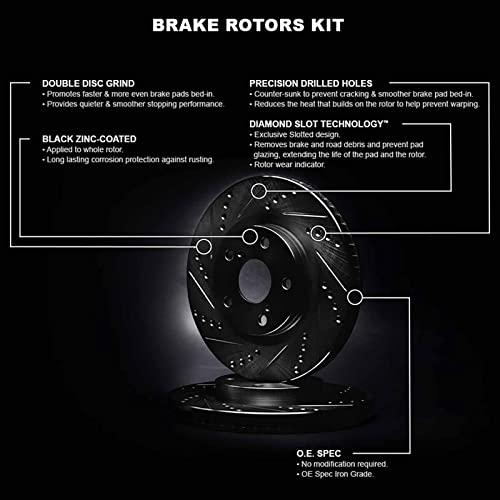 R1 Concepts フロントブレーキローターキット | ブレーキローター | ブレーキディスク | ドリル\u0026スロット付き WH 並行輸入品の画像