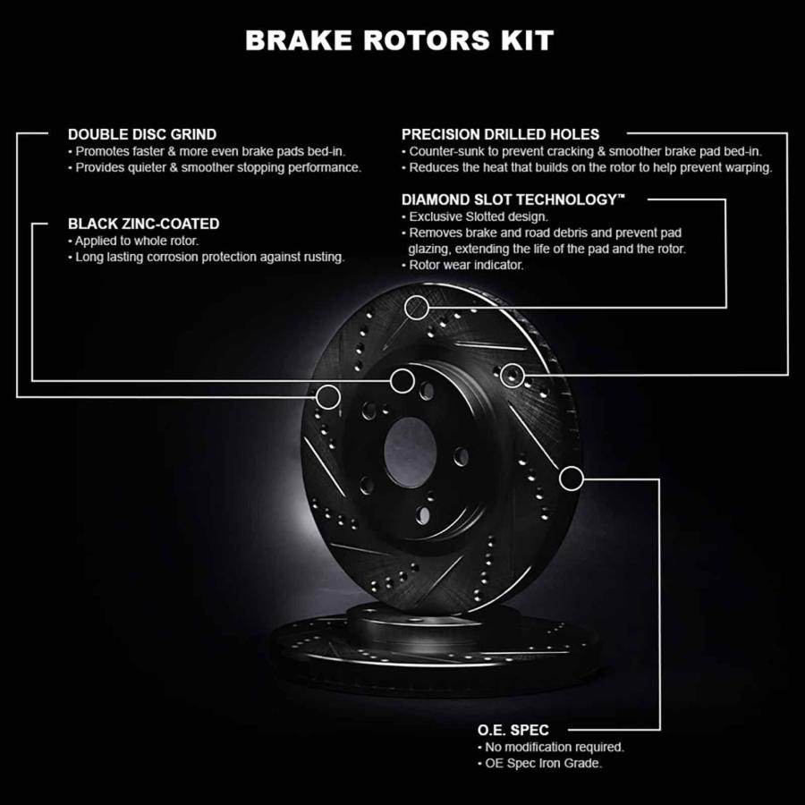 R1 Concepts フロントブレーキローターキット | ブレーキローター | ブレーキディスク | ドリル\u0026スロット| 200 並行輸入品の画像