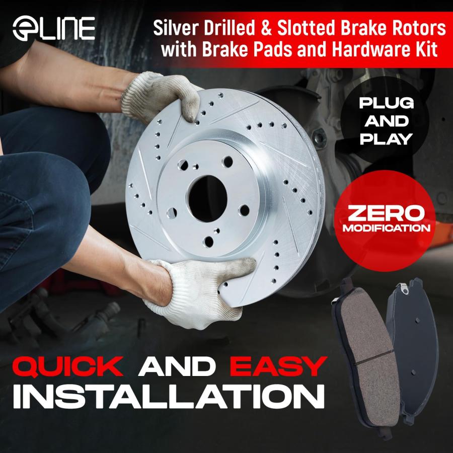 R1 Concepts Rear Brakes and Rotors Kit |Rear Brake Pads| Brake R 並行輸入品
