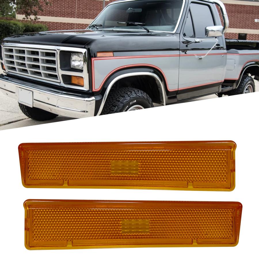 KYYET フロントバンパー サイドマーカー ライトリフレクター 1980 1986 フォード F150 F250 Bronco( 並行輸入品の画像