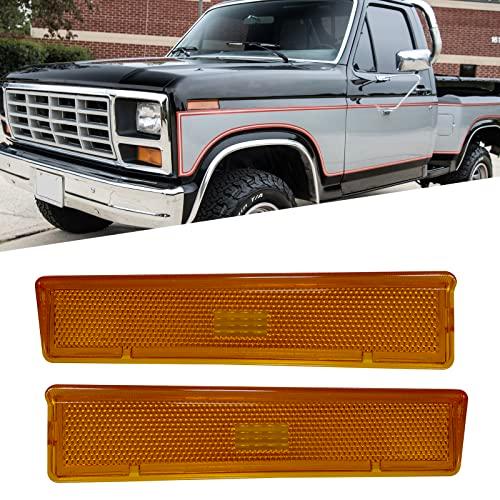 KYYET フロントバンパー サイドマーカー ライトリフレクター 1980 1986 フォード F150 F250 Bronco( 並行輸入品の画像